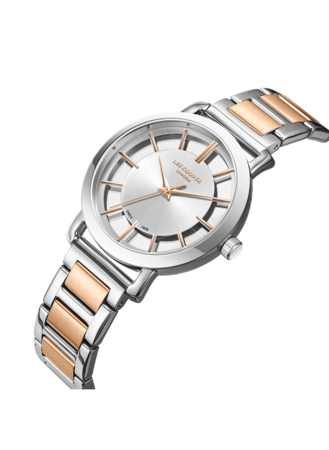 Lee Cooper Lee Cooper Women's Watch, Analog Display and Metal Strap - LC08037.530, Two Tone  - Image 4
