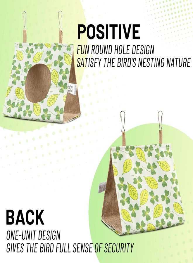 HASSLICKIT Bird Hut Parrot Bed Hanging Hammock Tent, Summer Breathable Bird Nest Snuggle Hut for Budgerigar, Parakeet, Conure, Cockatiel, Mynah, Love Birds, Finches (Yellow, M) - Image 2