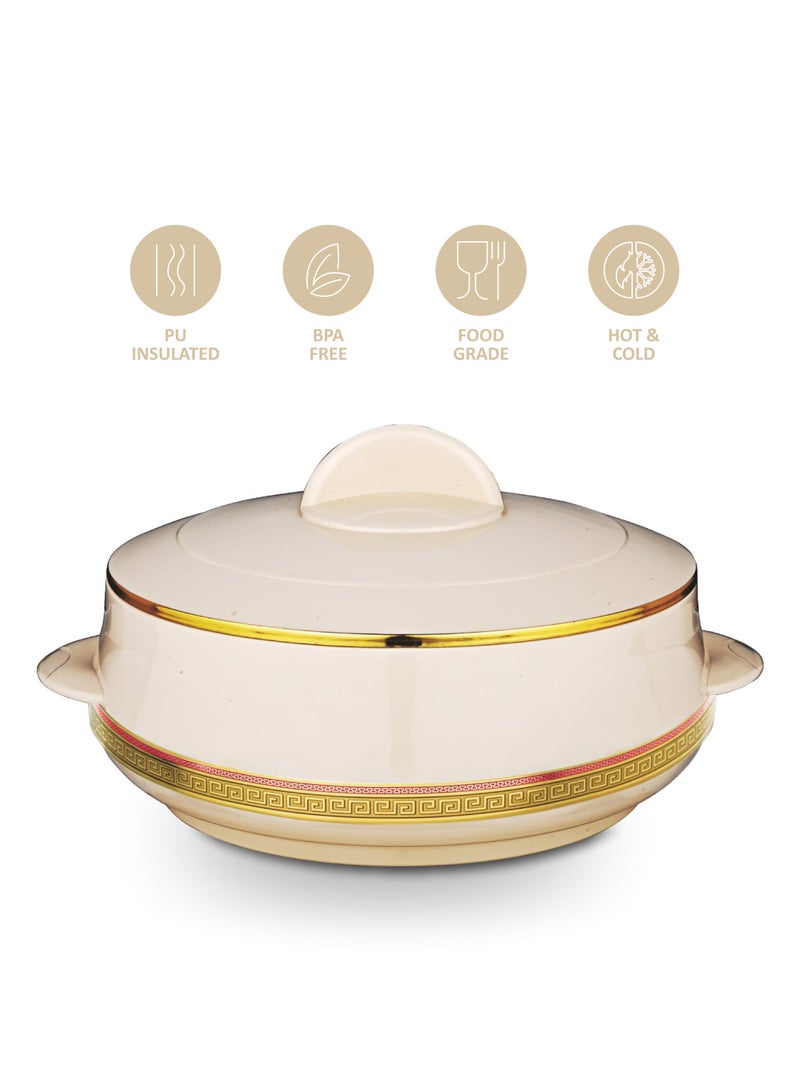 Asian Champion Stainless Steel Insulated Casserole with Steel Lid  - 8000ML Beige  - Image 4