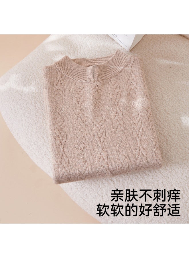 Tucano Women'S Knitted Base Layer Shirt For Mothers, Spring And Autumn Stylish Inner Wear, High-End Long Sleeve Elegant Round Neck Top, Can Be Worn Out - Image 5