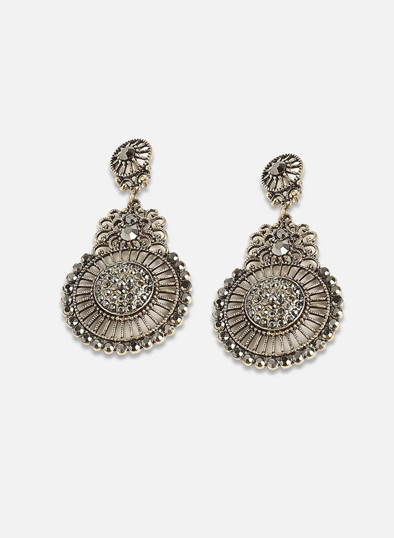 SOHI Embellished Filigree Artificial Drop Earring Jewellery