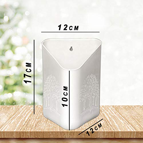 TechHark Wall Hanging Flower Pots For Home And Garden Decoration - Front H- 4", Back H- 6.5", Side Width- 5.5", Back W- 5" (Pack Of 24), White - Image 3