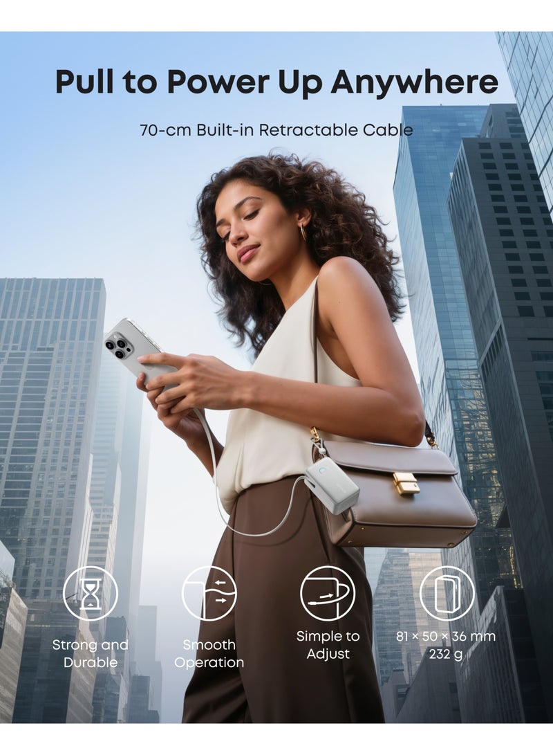 Anker Nano Power Bank, Portable Charger With 2.3 ft InstaCord Retractable Cable, 45W Max Compact Battery Pack, Smart Display, for iPhone 16 Series, iPad, Galaxy, Pixel, and More - - Image 5