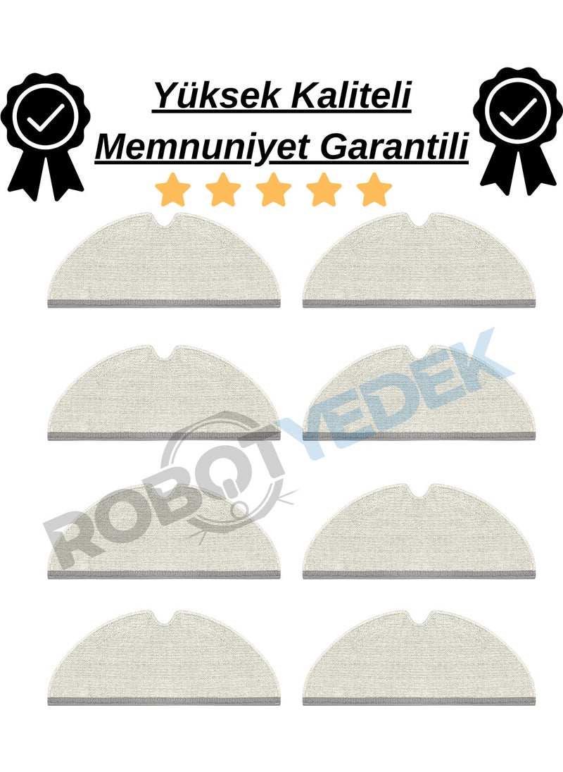 robotyedek Roborock Q7 Max Compatible 8 Pieces Mop Fiber Mop  - Image 1