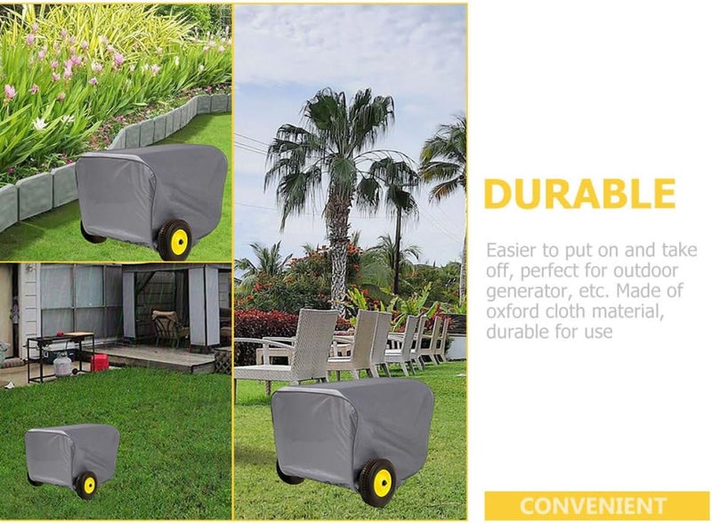 Abaodam Wear-Resistant Generator Cover for Outdoor Portable Generators, Gray Waterproof Protective Rain and Windproof Shelter 63.5×60×51.5Cm - Image 3