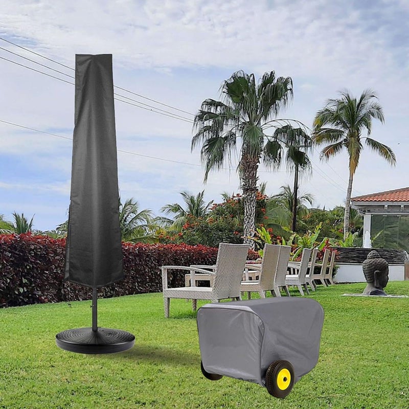 Abaodam Wear-Resistant Generator Cover for Outdoor Portable Generators, Gray Waterproof Protective Rain and Windproof Shelter 63.5×60×51.5Cm - Image 4