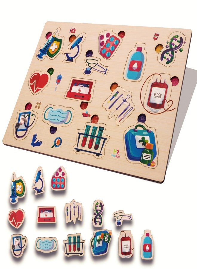 HighRoof Kids' Medical Equipment: Inspire Imaginative Play with Pretend Play Toys & Educational Body Parts Puzzle Wooden Puzzle Kids Toys - Image 1