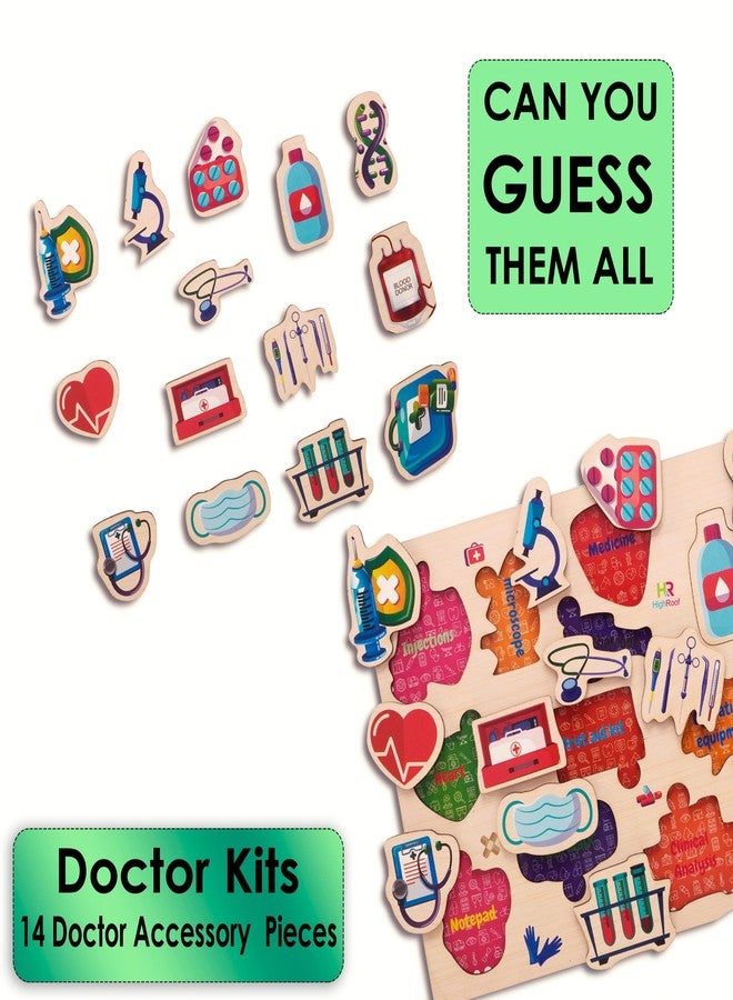 HighRoof Kids' Medical Equipment: Inspire Imaginative Play with Pretend Play Toys & Educational Body Parts Puzzle Wooden Puzzle Kids Toys - Image 3