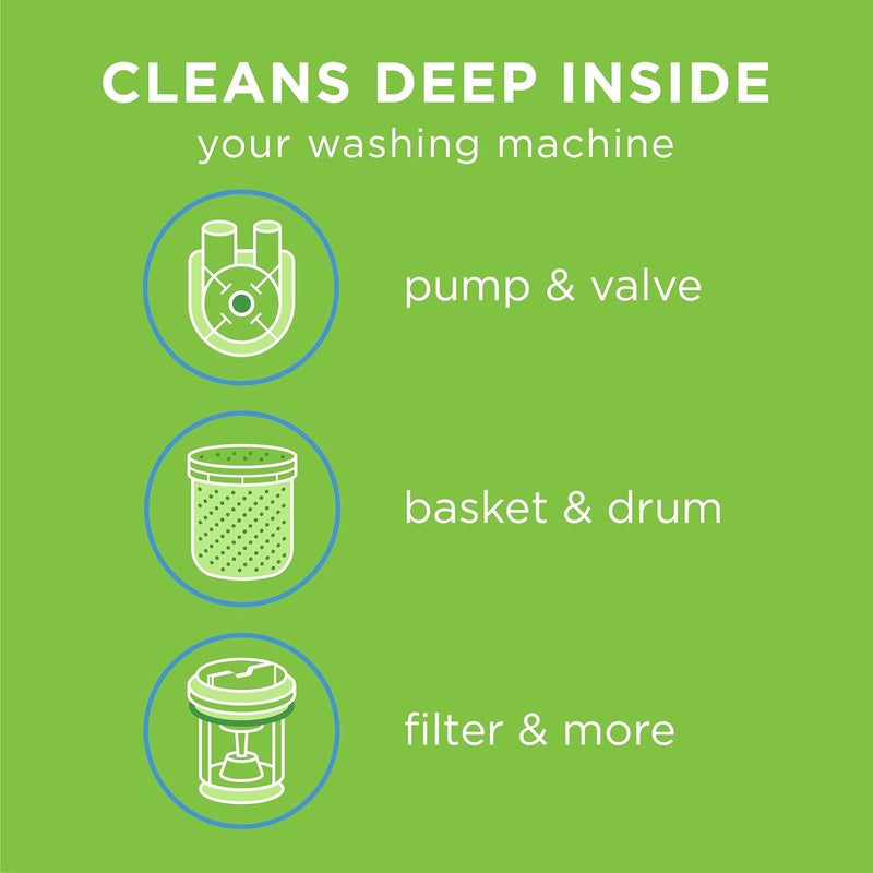 Affresh Washing Machine Cleaner, Helps Power Away Odor Causing Bacteria & Grime Deep Inside Pump, Valve & Hoses, 5 Time Release Tablets, 5 Month Supply - Image 2