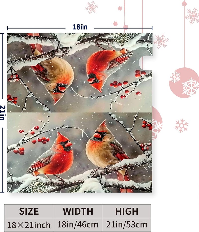 Farg Winter Cardinal Birds Mailbox Cover Winter Mail Box Covers Holly Berry Branches Snow Magnetic Mailbox Wraps Post Letter Box Wrap 18X 21 for Garden Outdoor Decor - Image 4