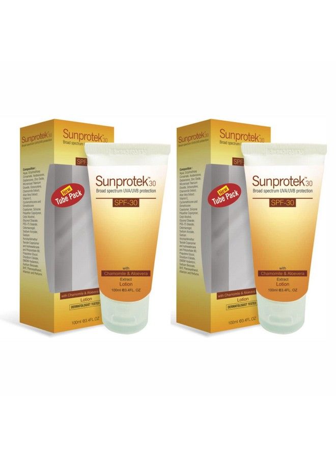 Salve واقي شمسي واسع الطيف من Sunprotek مع عامل حماية من أشعة الشمس SPF 30+، لوشن للجسم والوجه يحمي من أشعة الشمس فوق البنفسجية الضارة UVA/UVB، مضاد للتلوث، خفيف الوزن، غير لامع، يصلح حروق الشمس، يحمي البشرة من الاسمرار، 100 مل (عبوة من قطعتين) - Image 2