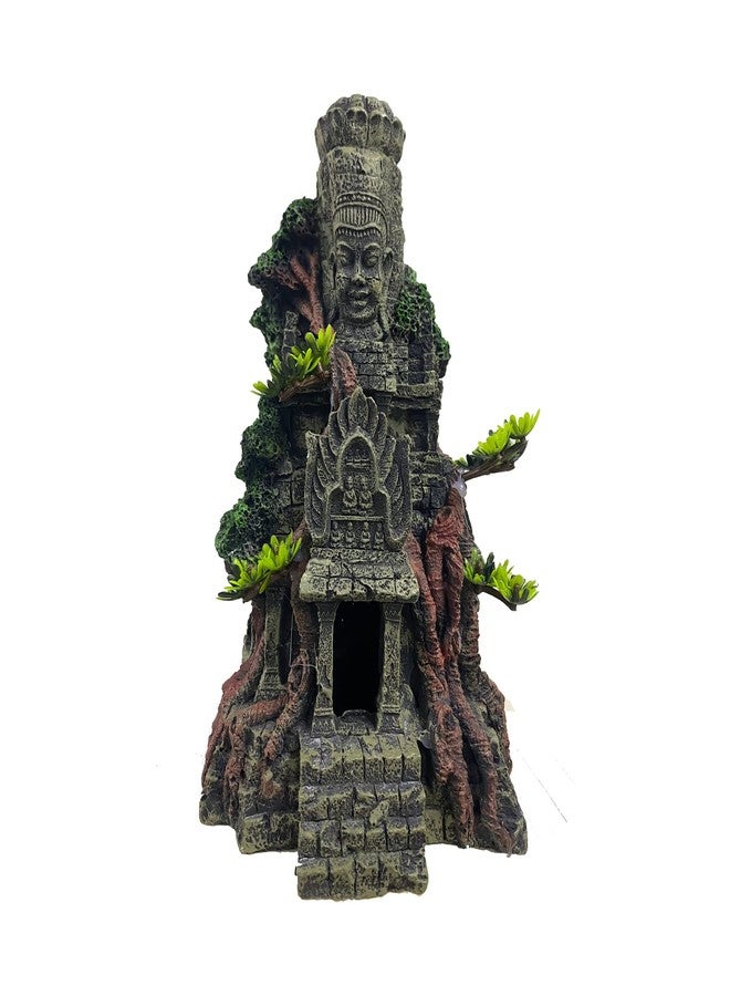 Saim Aquarium Angkor Wat Buddha Statue Temple Decorations,Aquarium Buddha Decor Fish Tank Large Buddha Statue with Tree Ornament, Dragon Tank Decoration - Image 1