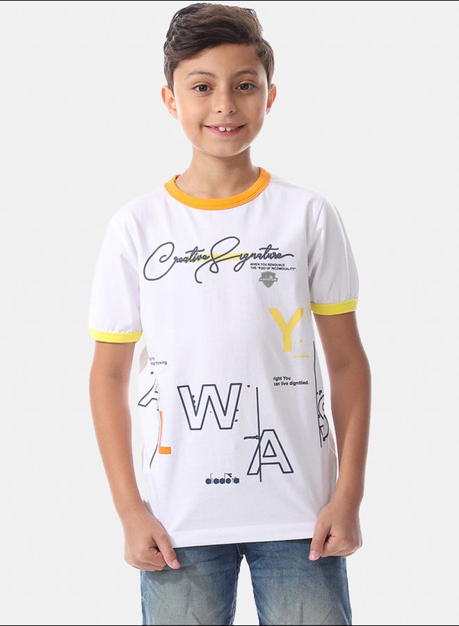 DIADORA Boys Printed Cotton T-Shirt - Image 1
