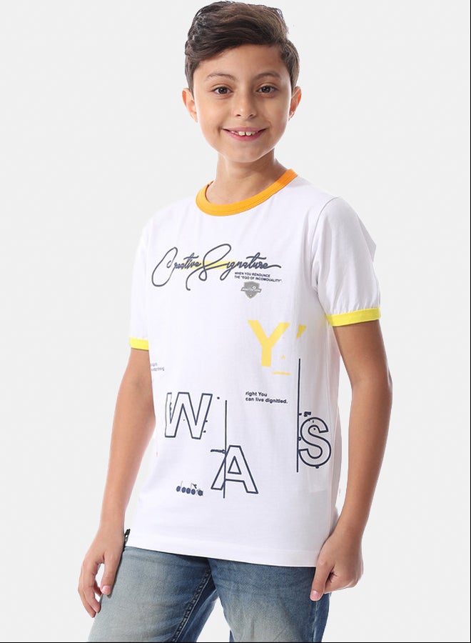 DIADORA Boys Printed Cotton T-Shirt - Image 2