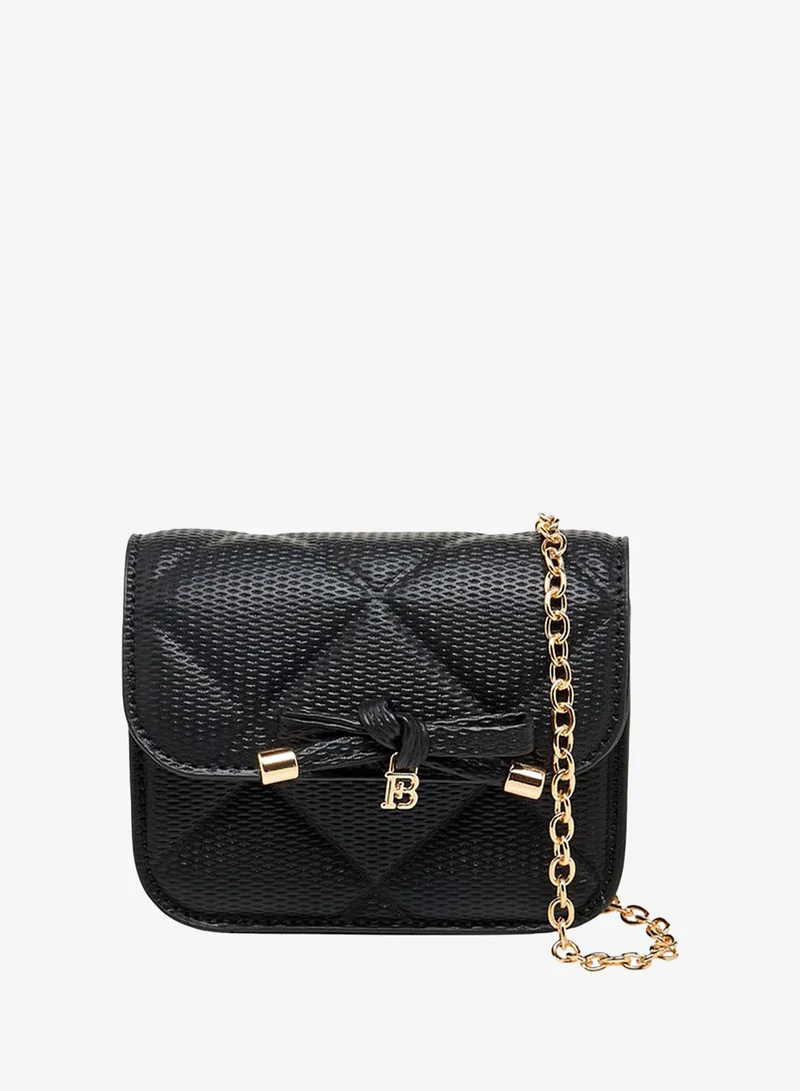 Flora Bella By Shoexpress Quilted Bow Detail Crossbody Bag With Chain Strap Ramadan Collection