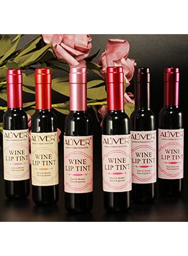 6 Colors Wine Lip Stain Wine Lipstick Lip Gloss Set Long Lasting Waterproof Lip Gloss Set Matte Wine Lip Tint Set For Women