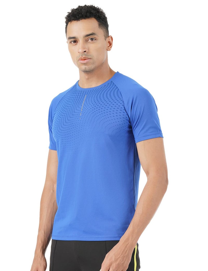 Pump'd Athleisure Men's Stylish T-Shirt for Gym -DryTech, Anti-Odor, Lightweight, Soft Seams, UV Protect (Deep Blue Sea, XL) - Image 3