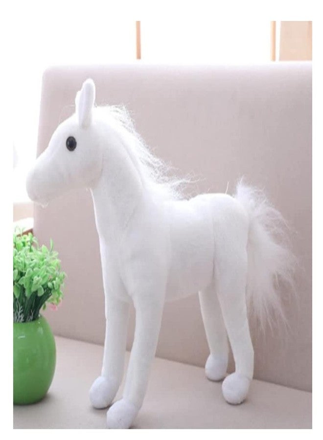 Tickles Simulation Horse Soft Stuffed Plush Animals Toy for Kids Birthday Gift (Size: 40 cm; Color: White) - Image 1