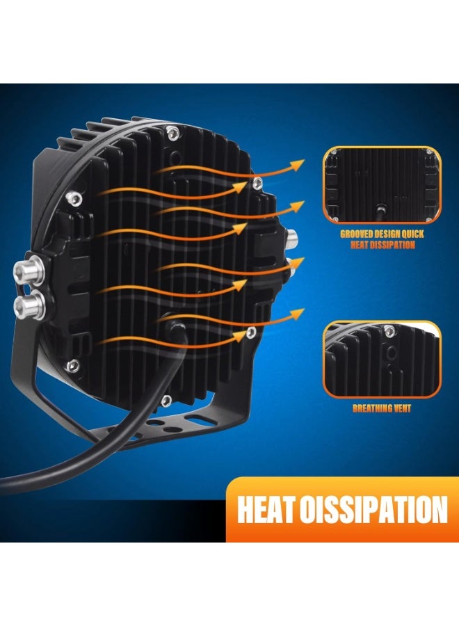 5 inch 50W Amber Yellow Side Shooter LED Work Light Bar Off Road Driving Light Spot Flood Combo Driving Lamp IP67 Waterproof Fog Lights for JP Truck ATV SUV Car Boat,10-30V - Image 3