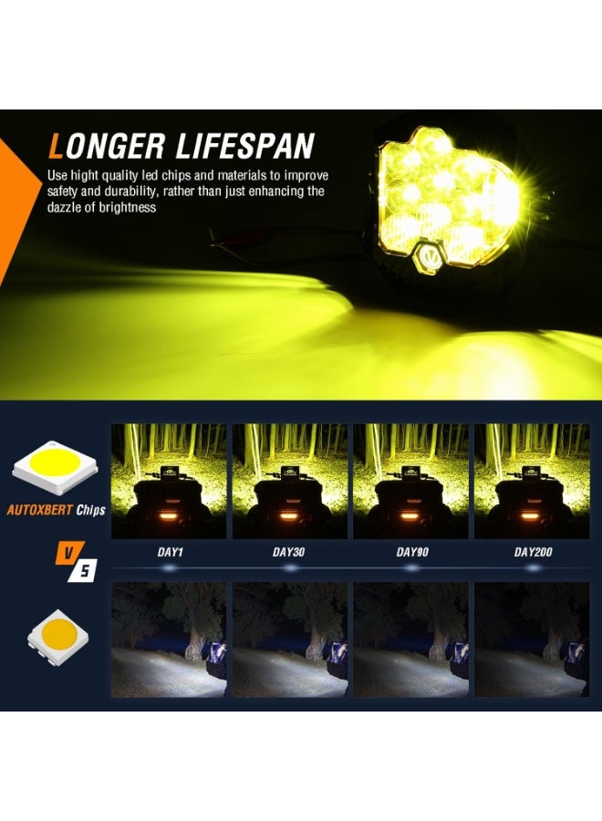 5 inch 50W Amber Yellow Side Shooter LED Work Light Bar Off Road Driving Light Spot Flood Combo Driving Lamp IP67 Waterproof Fog Lights for JP Truck ATV SUV Car Boat,10-30V - Image 4