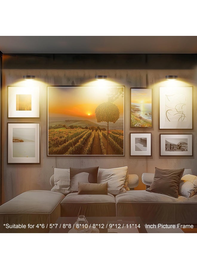 BIGTHREE Picture Lights for Wall, Battery Operated LED Painting Light, Magnetic Art Display Lighting with Remote, Control Dimmable & Timer, Wall Lights for Decor Poster (3-Color Variable) - Image 4
