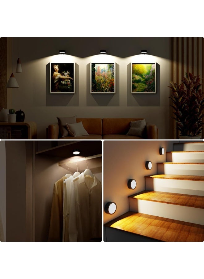 BIGTHREE Picture Lights for Wall, Battery Operated LED Painting Light, Magnetic Art Display Lighting with Remote, Control Dimmable & Timer, Wall Lights for Decor Poster (3-Color Variable) - Image 2