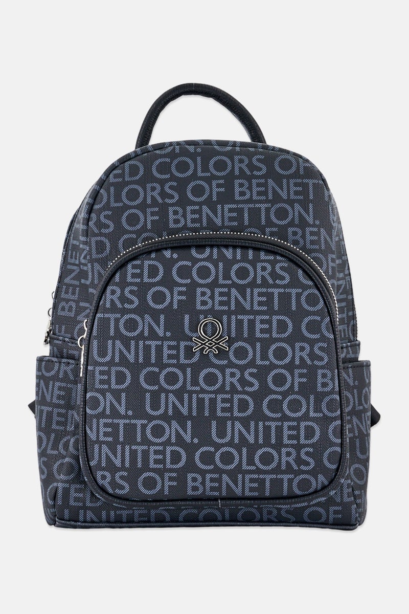 Benetton Women Brand Logo Backpack, Multicolor - Image 1