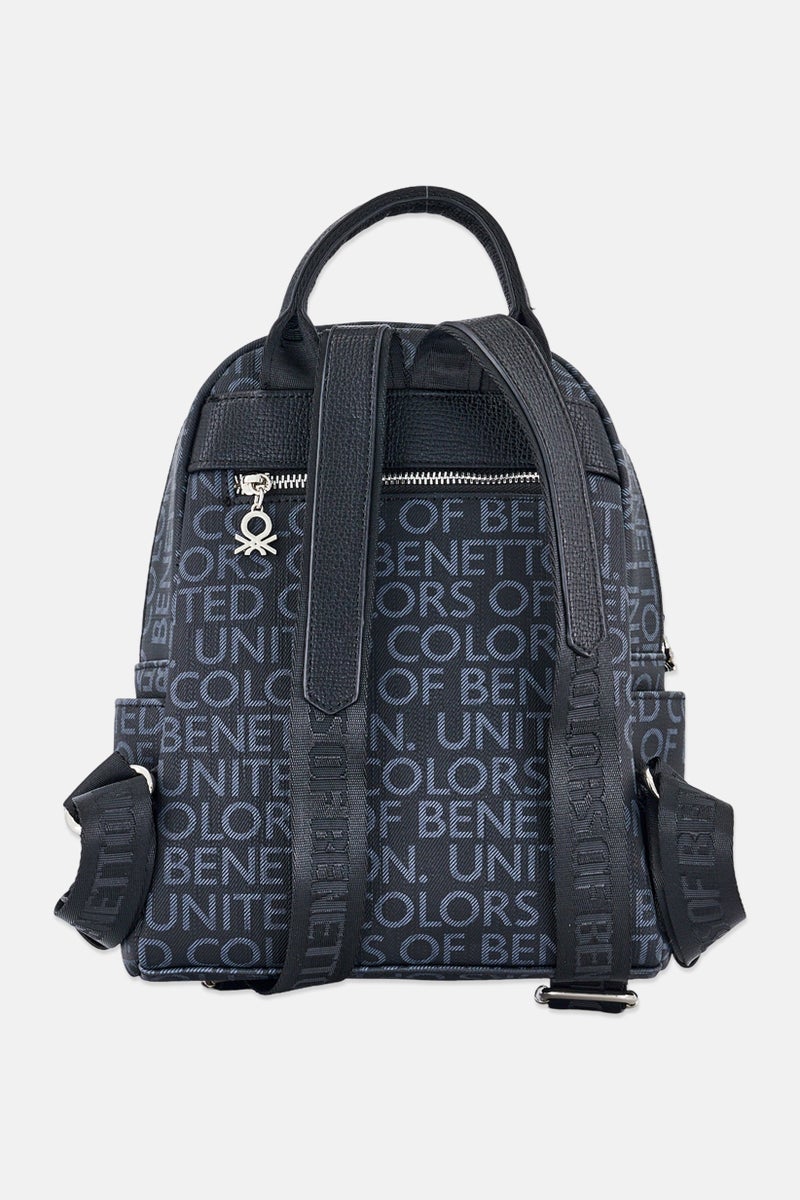 Benetton Women Brand Logo Backpack, Multicolor - Image 2