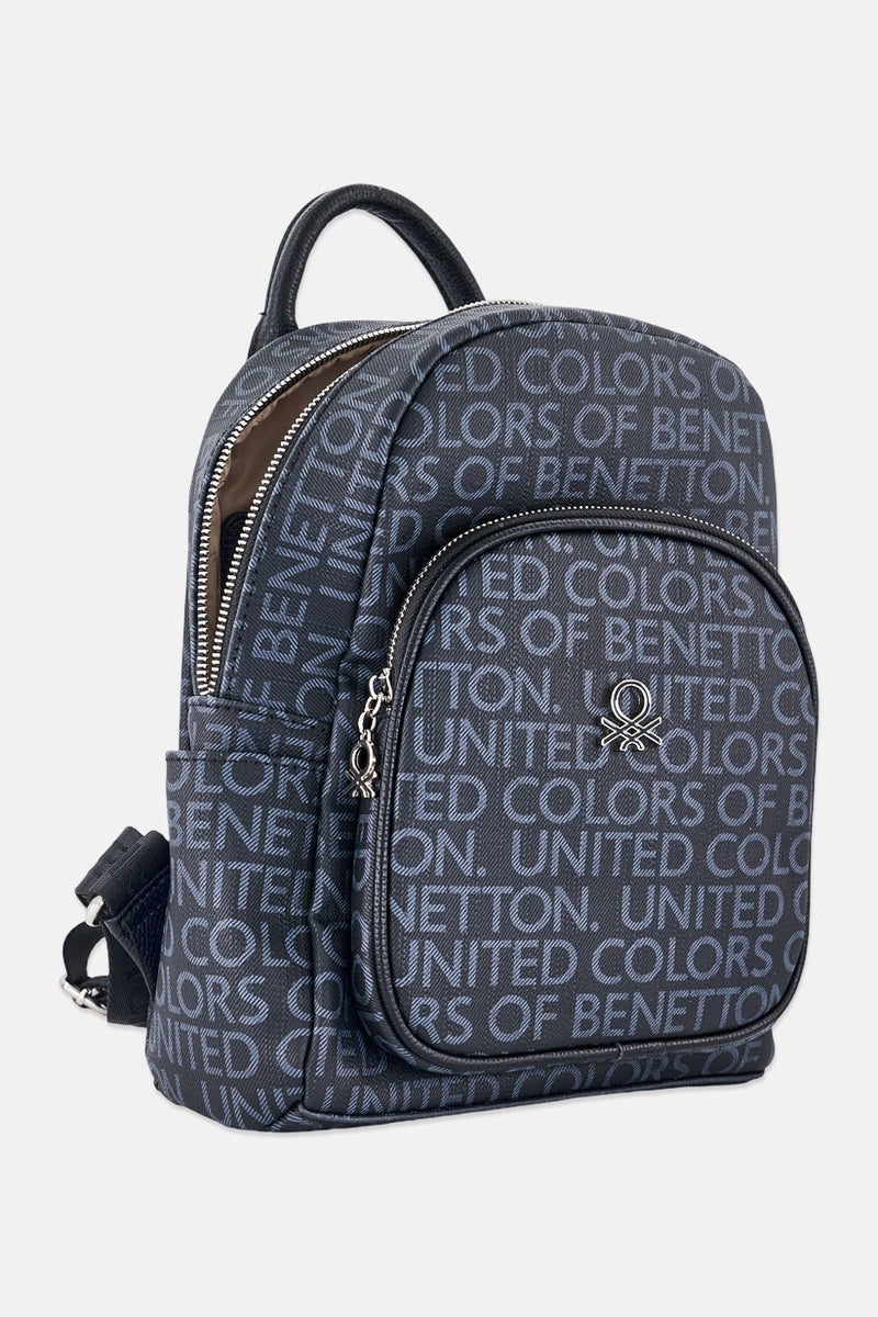 Benetton Women Brand Logo Backpack, Multicolor - Image 3