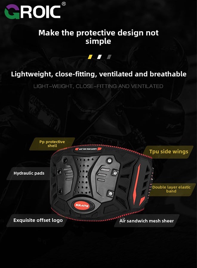 GROIC Motorcycle Waist Guard,Motorbike Protection Belts,Impact Resistant Protective Motocross Rider Motorcycle Back Support Belt for Off Road Riding,Motorcycle Gear - Image 3