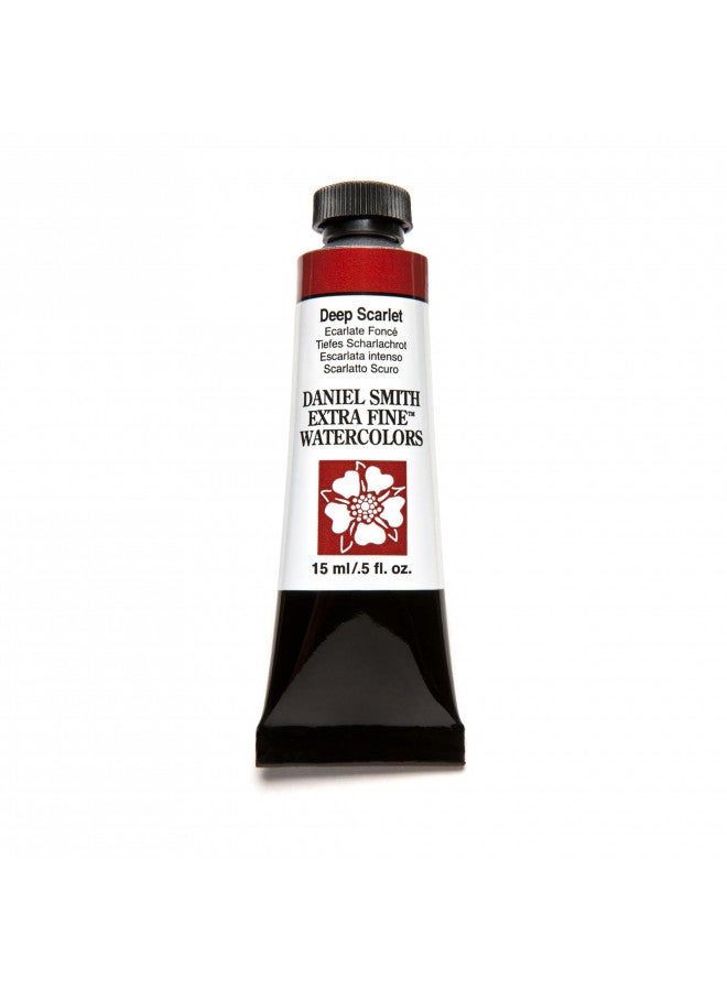 DANIEL SMITH Extra Fine Watercolor Paint, 15ml Tube, Deep Scarlet, 284600033, 0.5 Fl Oz (Pack of 1) - Image 1