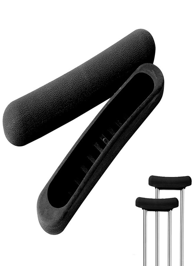 ZIYIZE Replacement Crutch Pads, 2 Pack Crutch Padding, Underarm Crutch Pads, Replacment Cushion Tops Axillary Support Double Crutches Accessories Black - Image 1