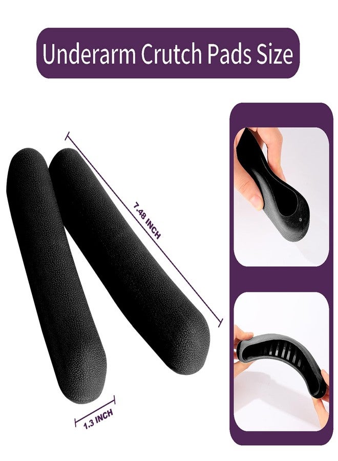 ZIYIZE Replacement Crutch Pads, 2 Pack Crutch Padding, Underarm Crutch Pads, Replacment Cushion Tops Axillary Support Double Crutches Accessories Black - Image 2