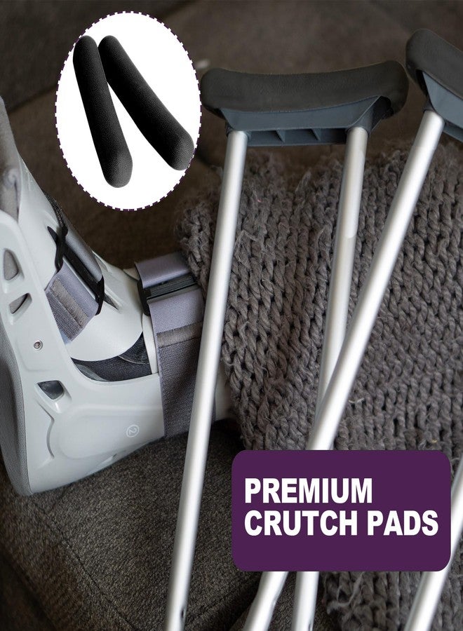 ZIYIZE Replacement Crutch Pads, 2 Pack Crutch Padding, Underarm Crutch Pads, Replacment Cushion Tops Axillary Support Double Crutches Accessories Black - Image 3