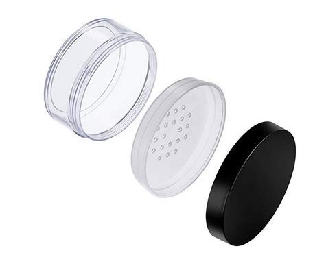 لاسوم Lassum 2 قطعة 50 مل علبة بودرة بلاستيكية فارغة حاوية بودرة سائبة محمولة مع منخل وأغطية - Image 4