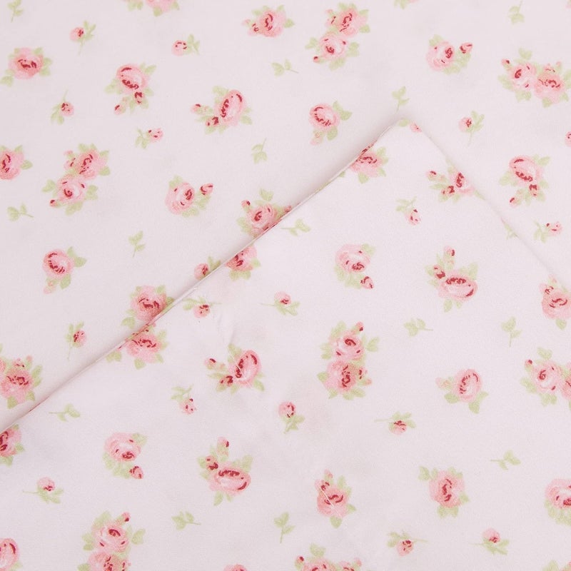 Modern Threads Modern Threads 100 Microfiber Bedsheet Set Premium Soft Bed Cover Deep Pocket Elastic Fitted Sheet Flat Sheet 2 Pillowcases Rose Printed Blush 4 Piece Set Double Bed Queen Size  - Image 3