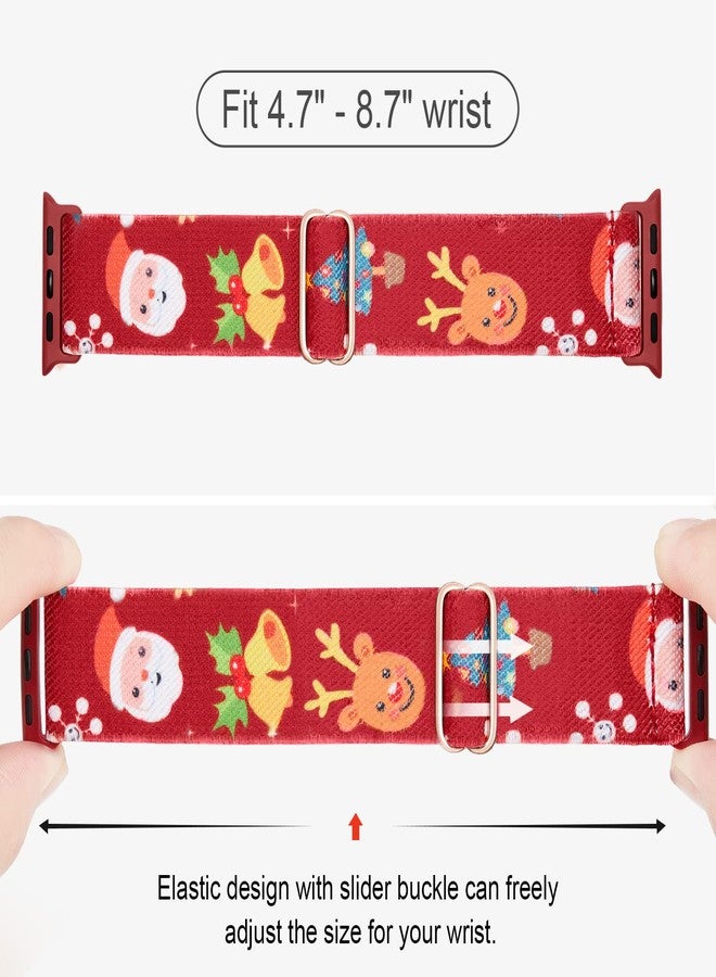 CCnutri Stretchy Nylon Solo Loop Bands Compatible with Apple Watch 38mm 40mm 41mm, Adjustable Braided Sport Elastic Wristbands Women Men Straps for iWatch Series Ultra/8/7/6/5/4/3/2/1/SE, 4 Packs - Image 2