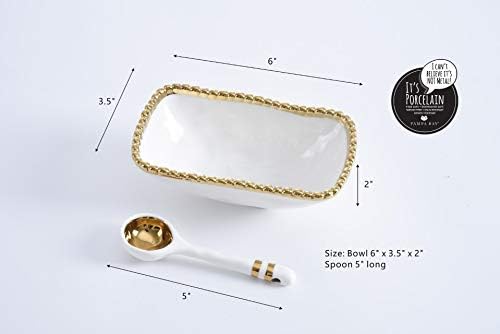 Pampa Bay Pampa Bay Get Gifty Bowl and Spoon Set Golden Bead Design  - Image 2