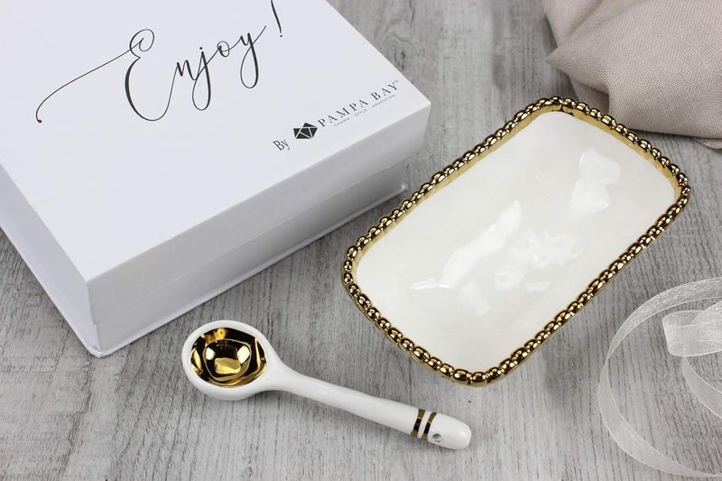 Pampa Bay Pampa Bay Get Gifty Bowl and Spoon Set Golden Bead Design  - Image 3