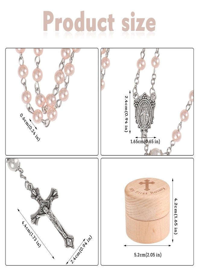 OEMOO My First Rosary Baptism Gifts Rosary Catholic Keepsake Box for Baby Shower First Communion Christian Beads Gifting Set (Pink) - Image 4