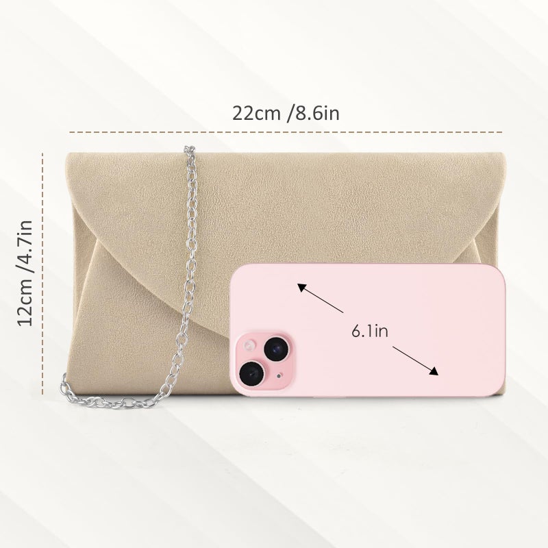 PACETAP Suede Clutch Purses for Women, Elegant Evening Bag for Women Formal, Crossbody bag Clutch Purses Handbags for Wedding Party Cocktail Prom Dinner - Image 3