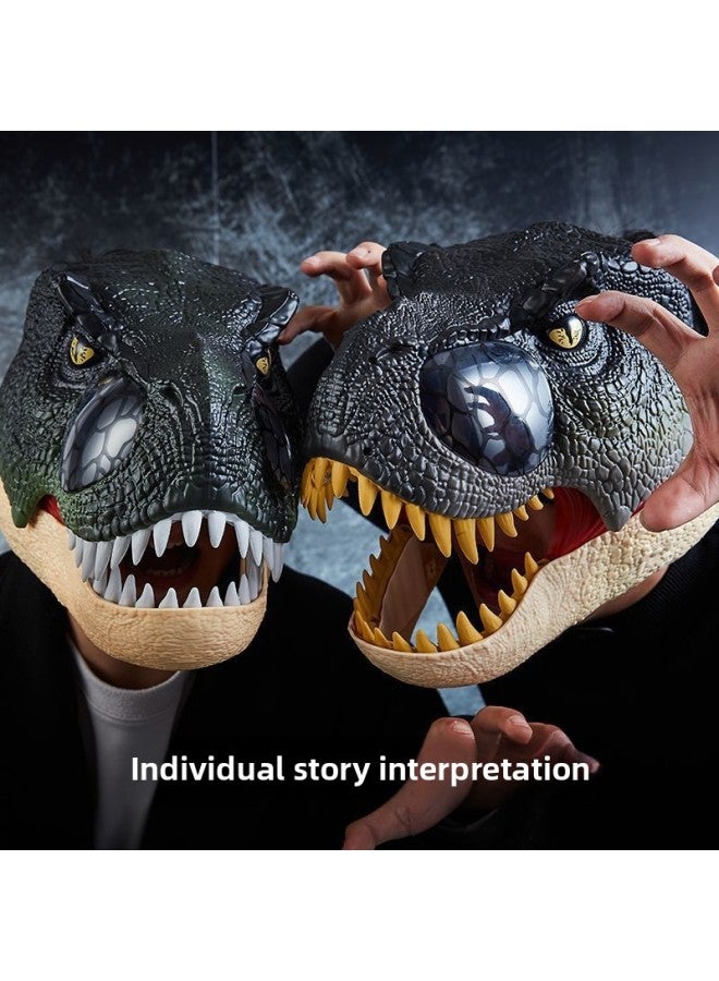 Loquat Electric Luminous Dinosaur Mask Mouth Movable Funny Headgear  Props Tyrannosaurus Mask Gift-Color:Green Tyrannosaurus Mask 【e-commerce Box】】 - Image 3