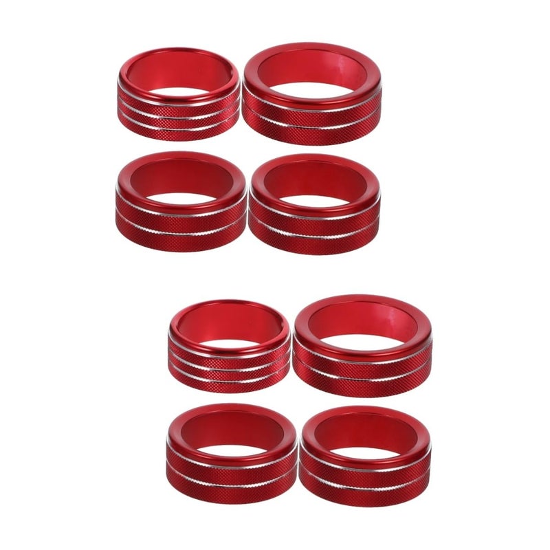 2 Pcs Red Car Air Conditioner Knob Cover Trim Decorative Console Easy Installation - Image 2