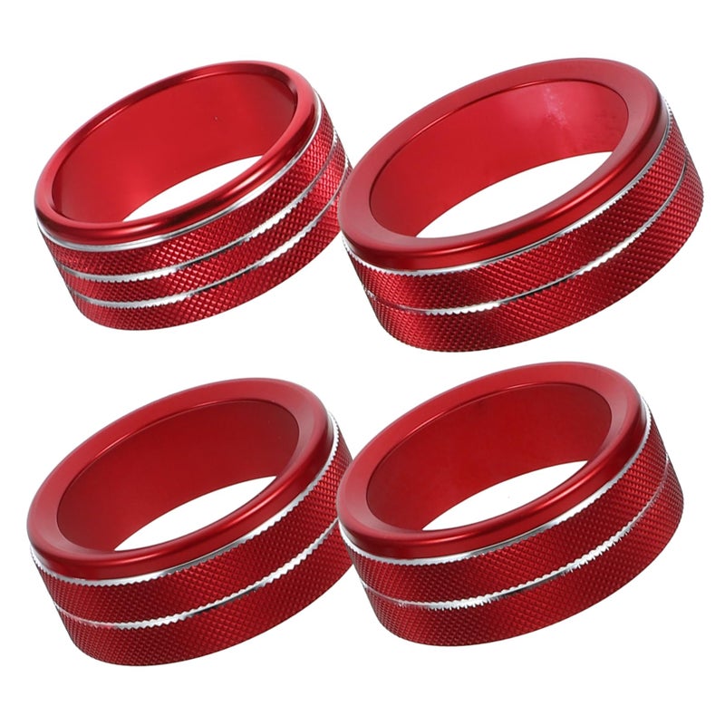 2 Pcs Red Car Air Conditioner Knob Cover Trim Decorative Console Easy Installation - Image 5