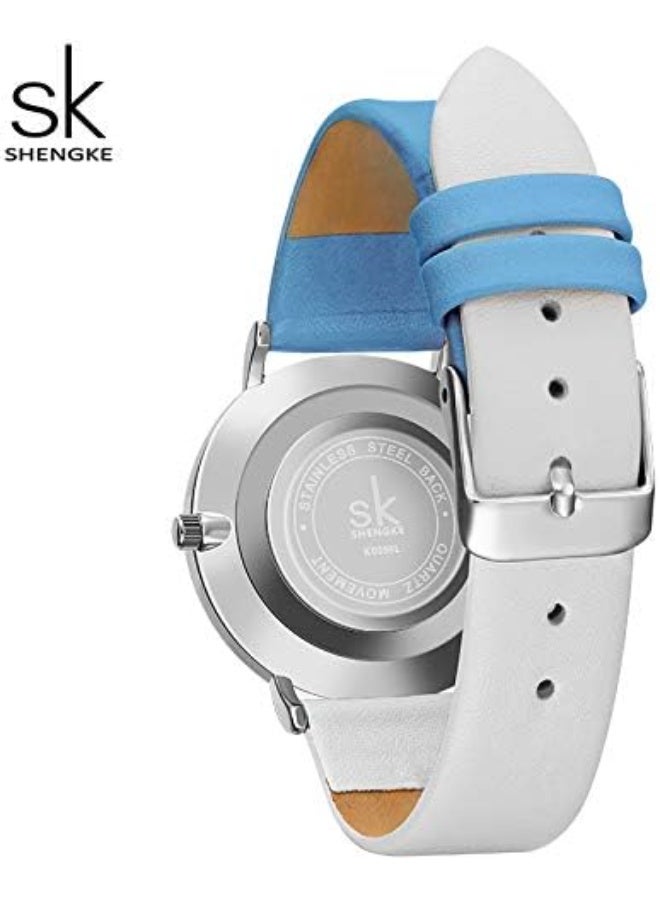 SHENGKE Creative Contrast Color Simplicity Women Watch Genuine Leather Elegant Women Watches Ladies Wristwatch - Image 5