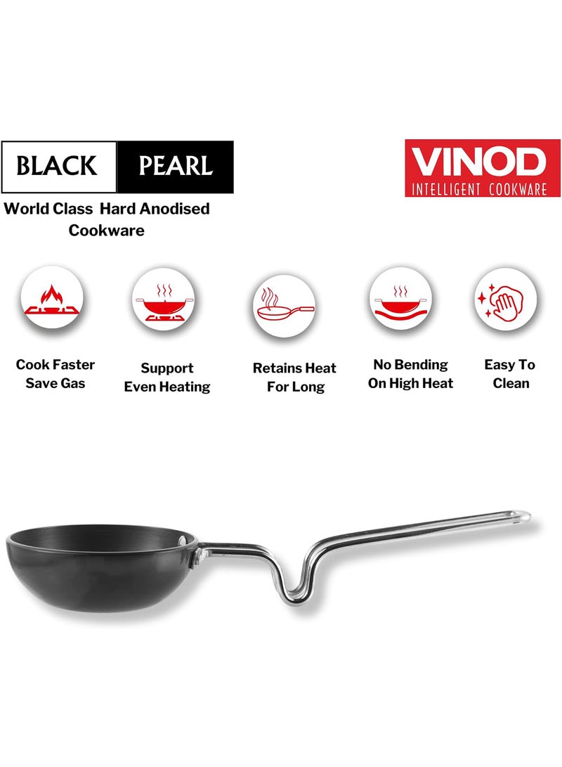 VINOD بان تادكا من اللؤلؤ الأسود بتقنية الأنوديز - كبير | سمك 3.25 مم | مقاوم للالتصاق بشكل طبيعي | مناسب للملاعق المعدنية | تصميم مقبض متوازن - Image 3