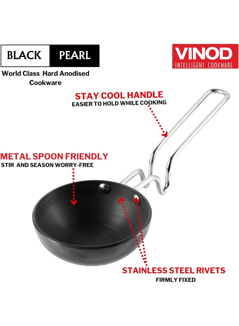 VINOD بان تادكا من اللؤلؤ الأسود بتقنية الأنوديز - كبير | سمك 3.25 مم | مقاوم للالتصاق بشكل طبيعي | مناسب للملاعق المعدنية | تصميم مقبض متوازن - Image 4