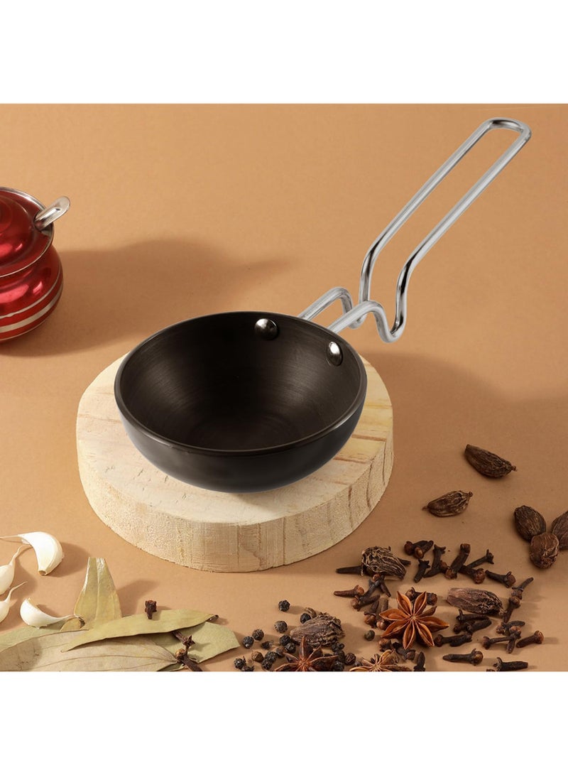 VINOD بان تادكا من اللؤلؤ الأسود بتقنية الأنوديز - كبير | سمك 3.25 مم | مقاوم للالتصاق بشكل طبيعي | مناسب للملاعق المعدنية | تصميم مقبض متوازن - Image 2