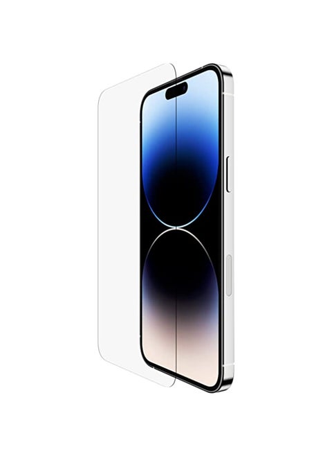 Belkin UltraGlass iPhone 14 Pro Max Screen Protector, AntiMicrobial-Treated, Easy Bubble Free Application with Included Installation Guide Tray, 9H Hardness Tested