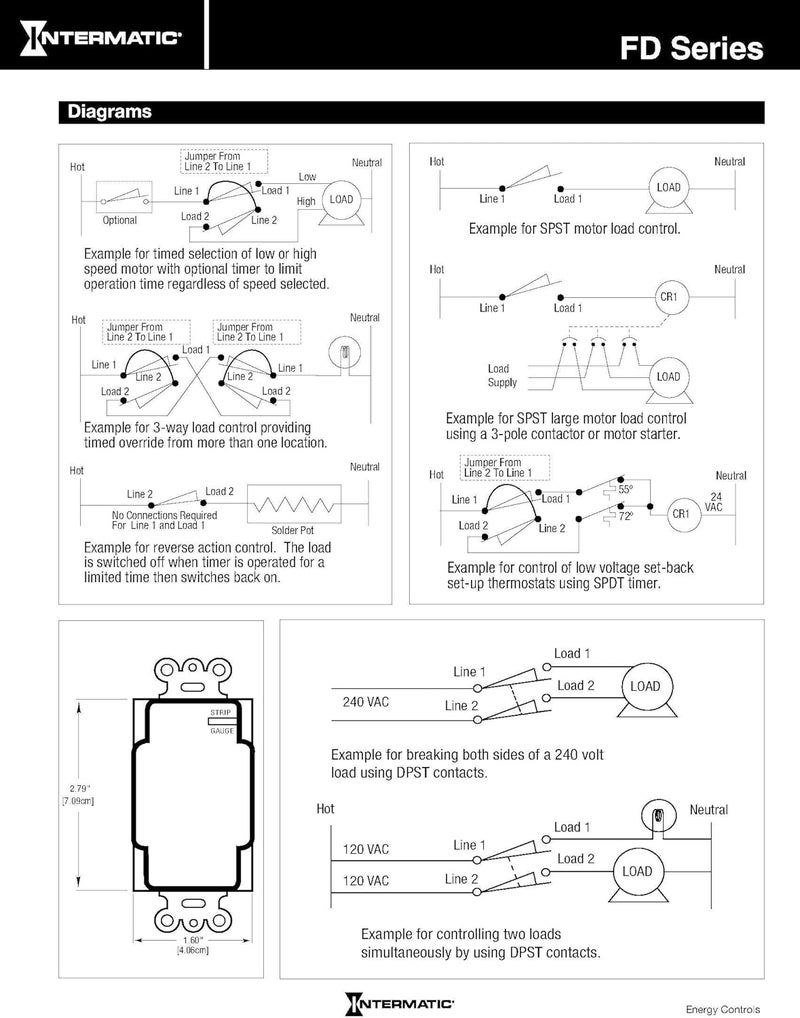 Intermatic FD2HW 2-Hour Spring-Loaded Automatic shut-off Wall Timer for Fans and Lights with Hold, White - Image 4
